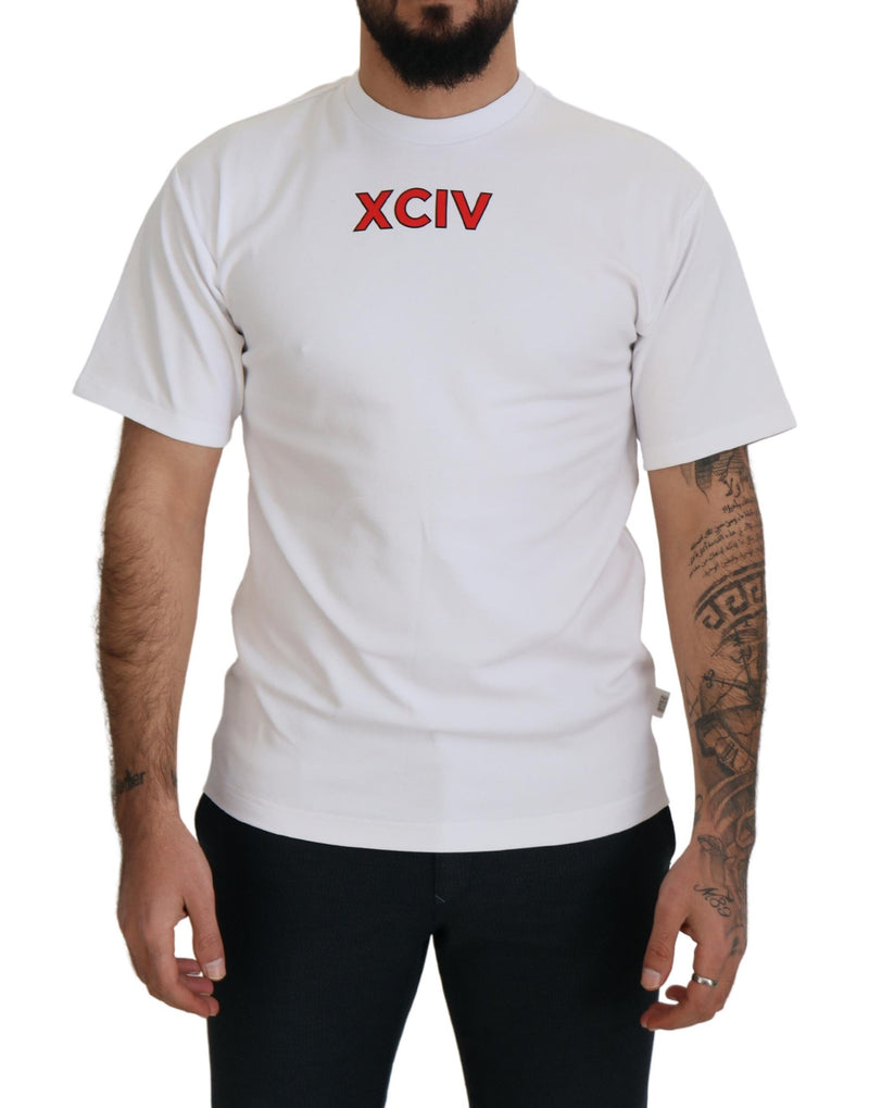 GCDS wit katoenen T-shirt met logo print en korte mouwen