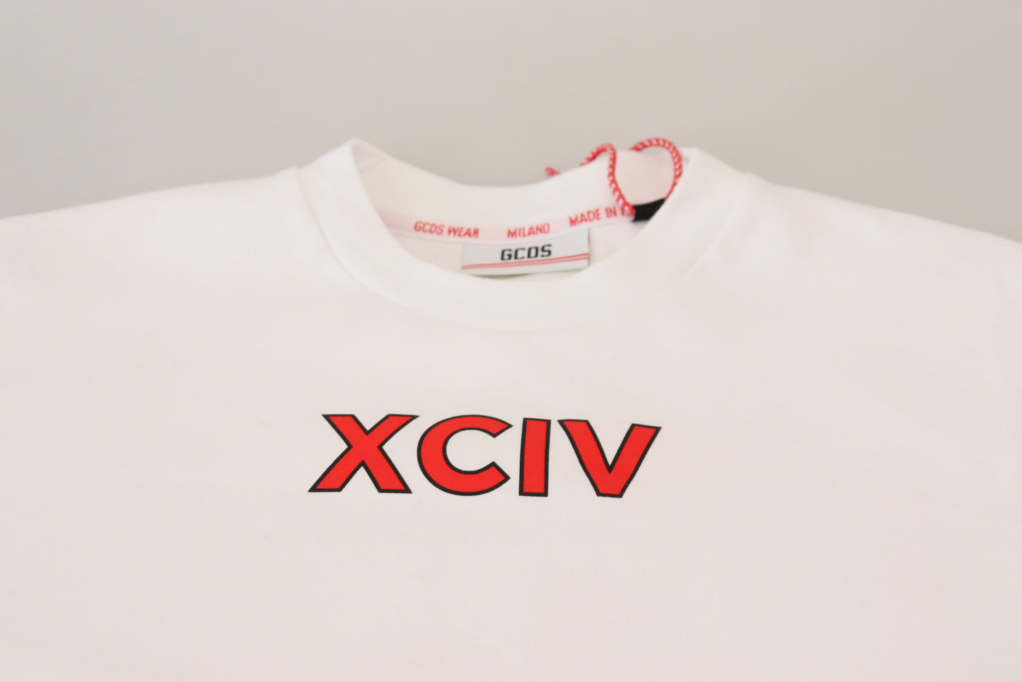 T-shirt GCDS en coton à manches courtes avec imprimé logo blanc.