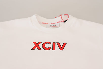 T-shirt GCDS en coton à manches courtes avec imprimé logo blanc.