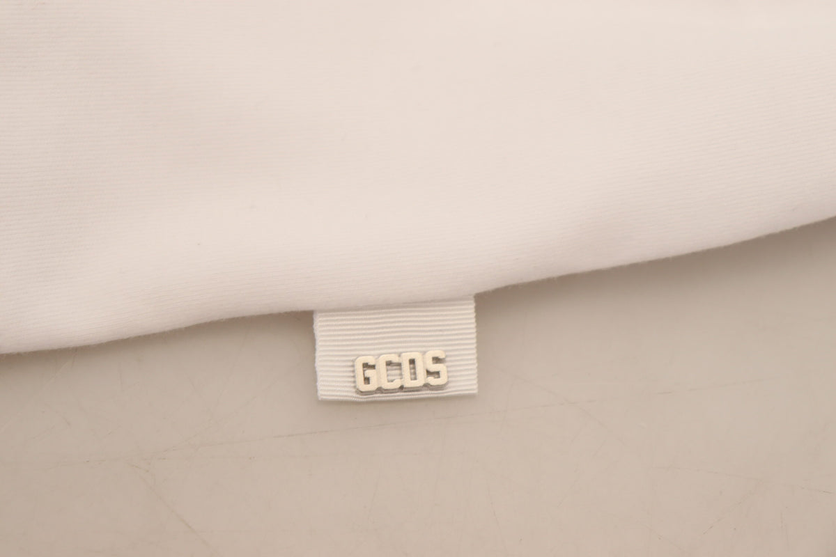 T-shirt GCDS en coton à manches courtes avec imprimé logo blanc.