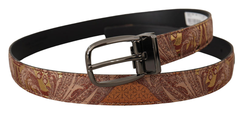 Ceinture Dolce &amp; Gabbana en cuir gaufré multicolore avec boucle en métal noir