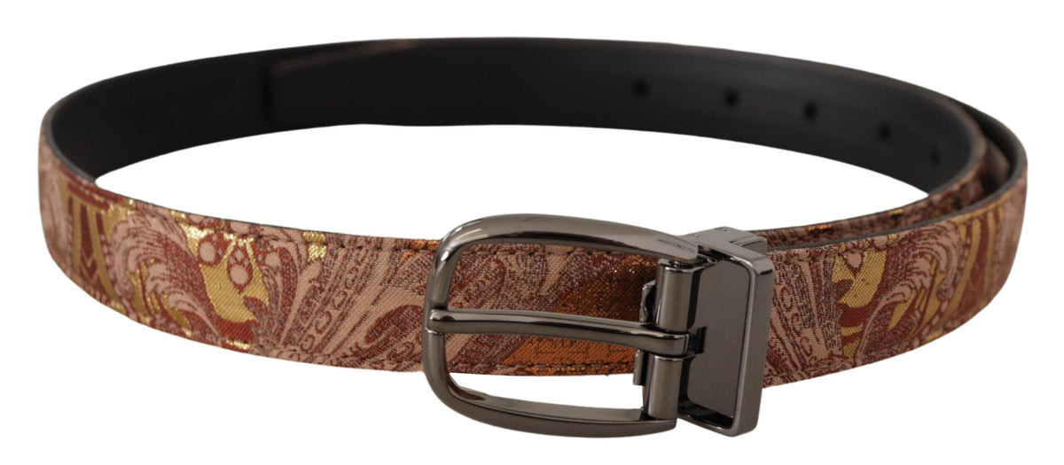 Ceinture Dolce &amp; Gabbana en cuir gaufré multicolore avec boucle en métal noir