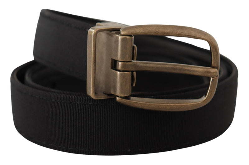 Ceinture Dolce &amp; Gabbana en cuir gros-grain noir et métal bronze