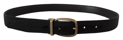 Ceinture Dolce & Gabbana en cuir gros-grain noir et métal bronze