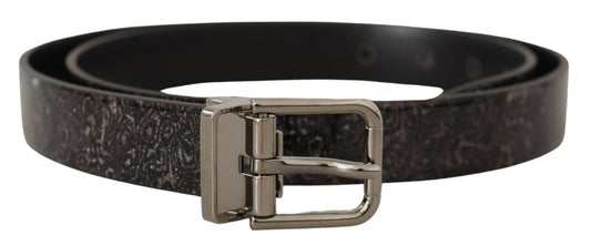 Dolce & Gabbana Ceinture Vernice à boucle en cuir verni noir Goccia Glitter