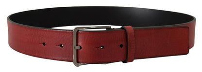 Dolce & Gabbana Ceinture à boucle avec logo en métal argenté Vitello marron