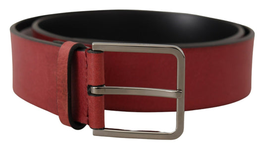Dolce & Gabbana Ceinture à boucle avec logo en métal argenté Vitello marron