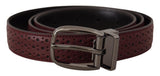 Ceinture Dolce &amp; Gabbana en cuir perforé marron avec boucle en métal