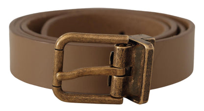 Dolce &amp; Gabbana Bruine Riem met Messing Gesp en Klassieke Stijl