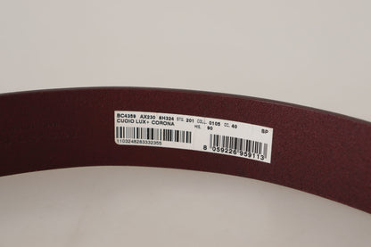 Ceinture Dolce &amp; Gabbana en cuir marron avec boucle couronne en métal argenté