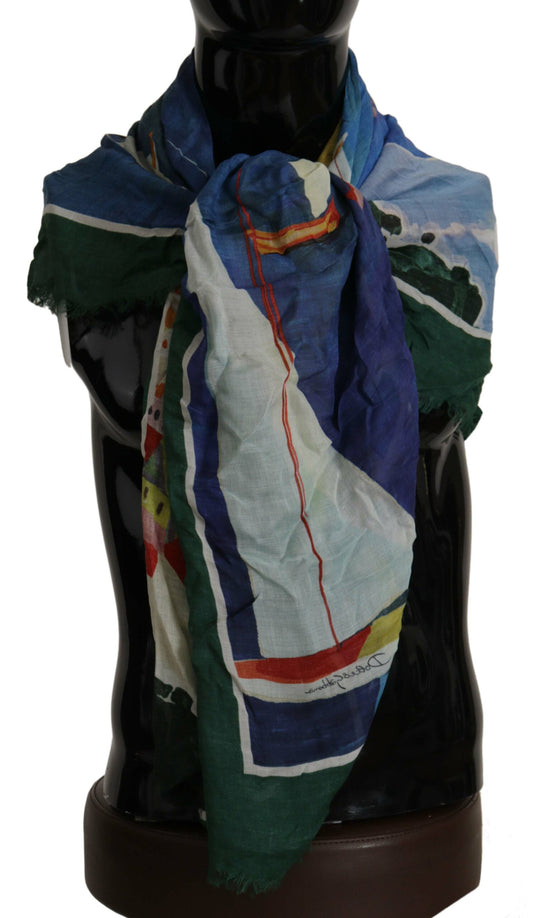 Foulard châle à franges multicolore Sorrento DG de Dolce & Gabbana