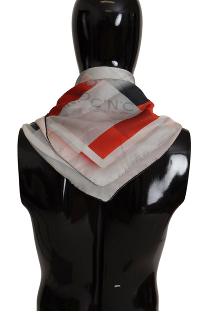 Foulard châle en soie gris rouge Costume National