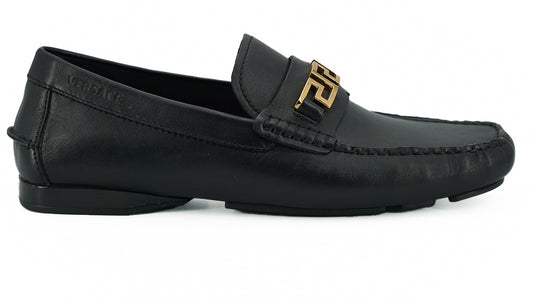 Brogues en cuir de veau noir pour homme, Versace.