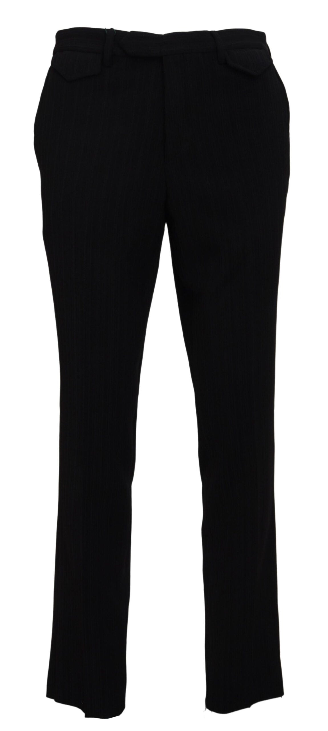 Pantalon habillé homme droit en coton noir BENCIVENGA