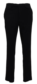 Pantalon habillé homme droit en coton noir BENCIVENGA