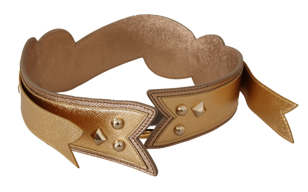 Dolce & Gabbana Gold Leather LOVE Patch Bag Shoulder Strap