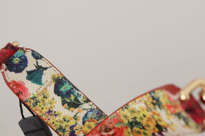 Bandoulière réversible en cuir exotique rouge et cristaux Dolce & Gabbana