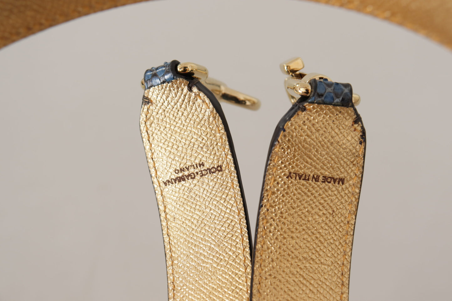 Bandoulière en cuir exotique bleu et cristaux Dolce & Gabbana