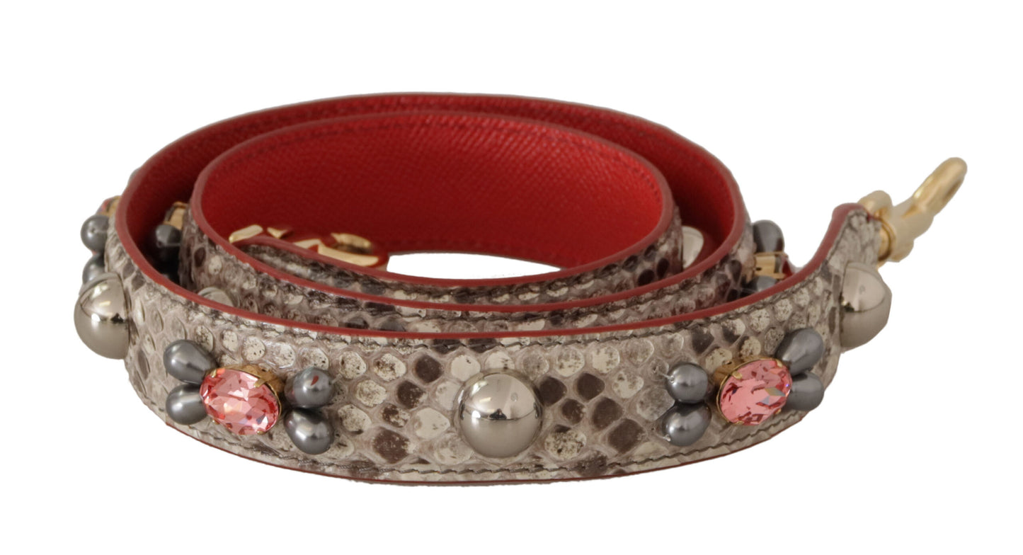 Dolce & Gabbana Beige Exotisch Leren Schouderband met Studs