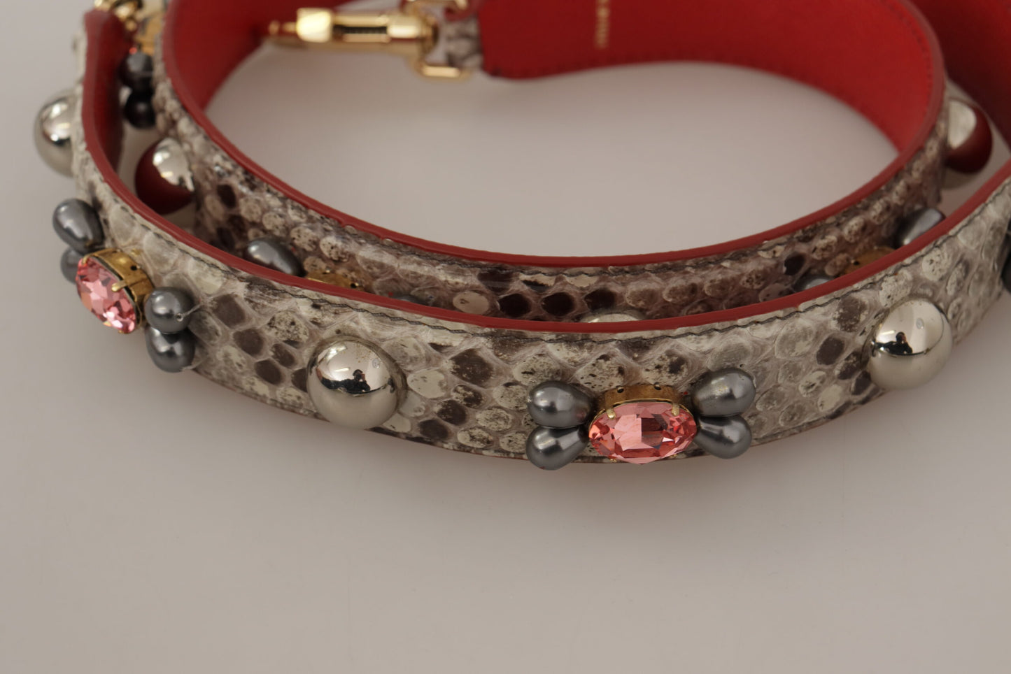 Dolce & Gabbana Beige Exotisch Leren Schouderband met Studs