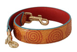 Dolce & Gabbana Orange Leather Swirl Print Shoulder Strap