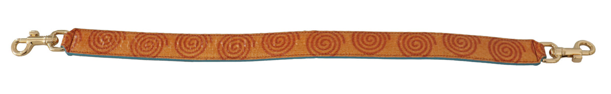 Dolce & Gabbana Orange Leather Swirl Print Shoulder Strap