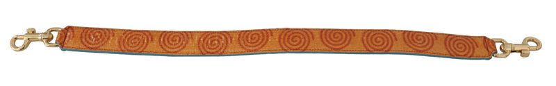 Dolce & Gabbana Orange Leather Swirl Print Shoulder Strap