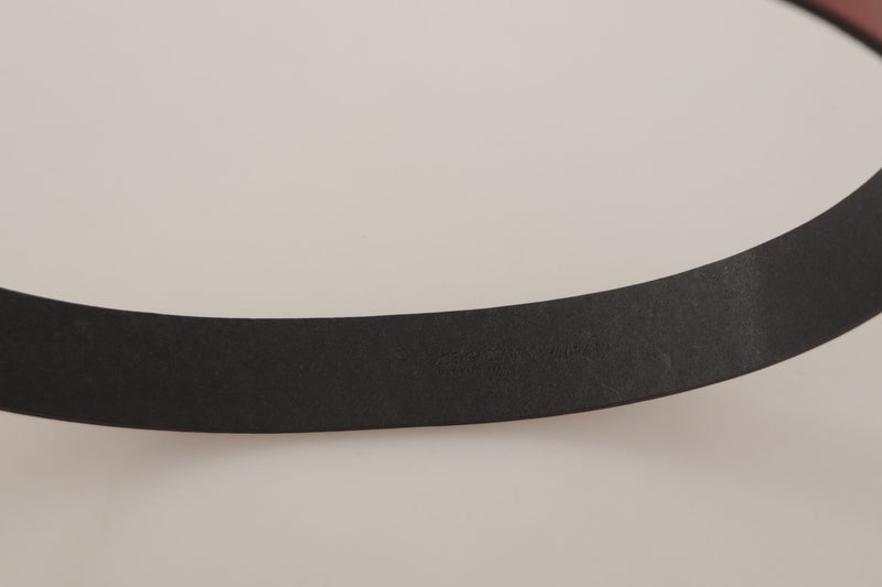 Ceinture en cuir rouge Dolce & Gabbana avec boucle en métal doré