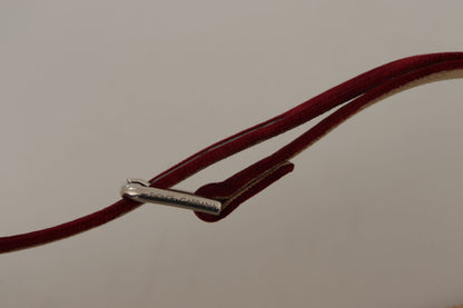 Dolce & Gabbana Red Velvet zilveren logo gegraveerde metalen gesp riem