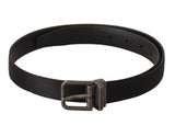 Dolce & Gabbana Ceinture en Cuir de Veau Noir avec Boucle Métallique Vintage