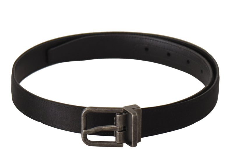 Dolce & Gabbana Ceinture en Cuir de Veau Noir avec Boucle Métallique Vintage