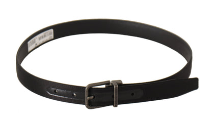 Dolce & Gabbana Zwarte Kalfsleren Vintage Metalen Gesp Riem
