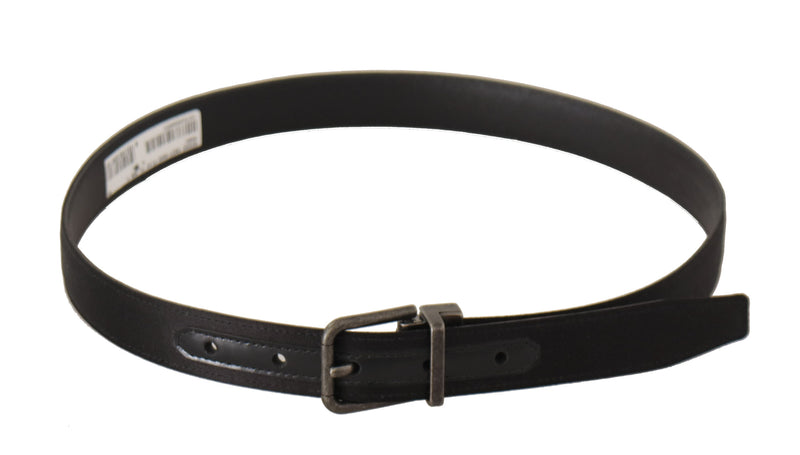 Dolce & Gabbana Ceinture en Cuir de Veau Noir avec Boucle Métallique Vintage