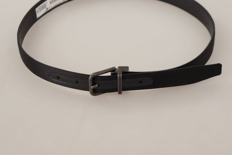 Dolce & Gabbana Ceinture en Cuir de Veau Noir avec Boucle Métallique Vintage