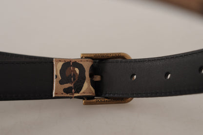 Dolce & Gabbana Bruine Luipaardprint Vintage Metalen Taille Gesp Riem