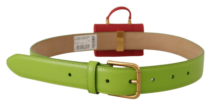 Dolce & Gabbana Green Leather Devotion Heart Micro Bag Belt