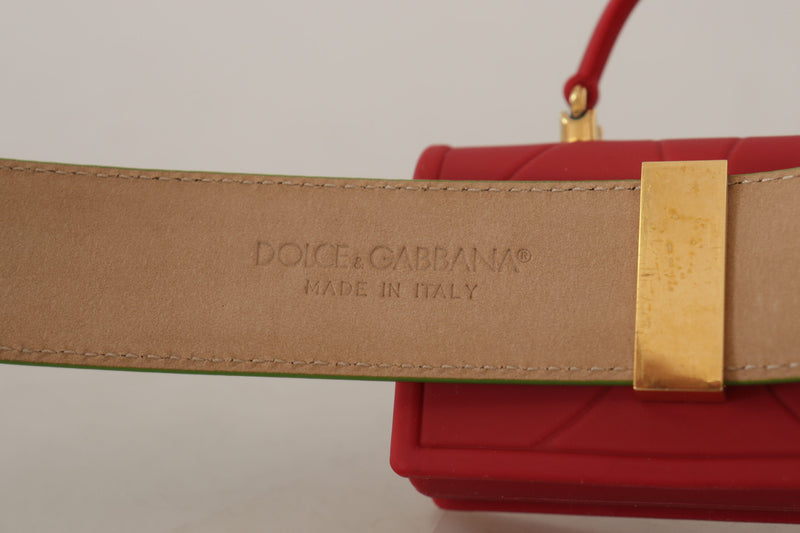 Dolce & Gabbana Green Leather Devotion Heart Micro Bag Belt