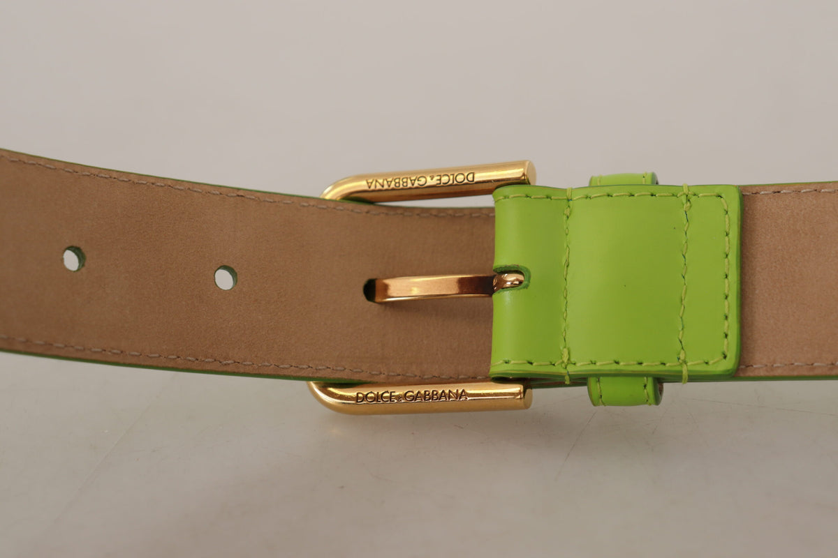 Dolce & Gabbana Green Leather Devotion Heart Micro Bag Belt