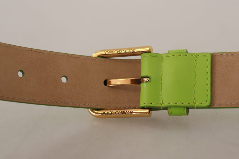 Dolce & Gabbana Green Leather Devotion Heart Micro Bag Belt