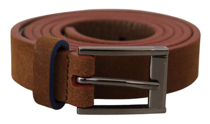 Ceinture à boucle en métal gravée du logo Dolce & Gabbana marron