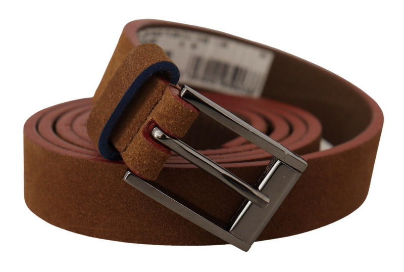 Dolce & Gabbana Ceinture en Cuir Marron avec Boucle Métallique Logo
