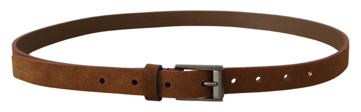 Dolce & Gabbana Ceinture en Cuir Marron avec Boucle Métallique Logo