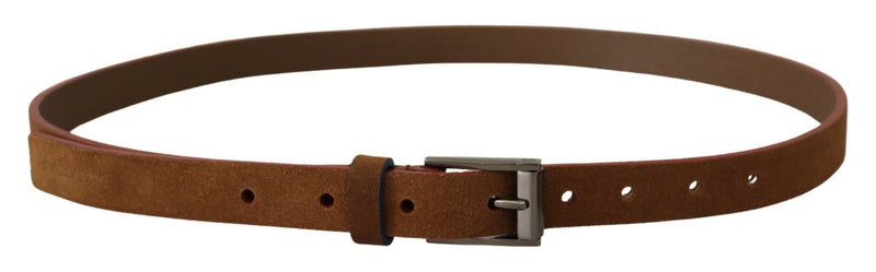 Dolce & Gabbana Ceinture en Cuir Marron avec Boucle Métallique Logo