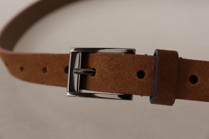 Ceinture à boucle en métal gravée du logo Dolce & Gabbana marron