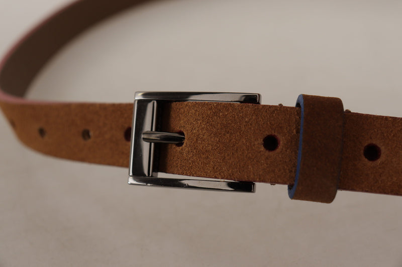 Dolce & Gabbana Ceinture en Cuir Marron avec Boucle Métallique Logo