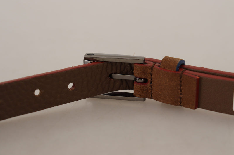 Dolce & Gabbana Ceinture en Cuir Marron avec Boucle Métallique Logo