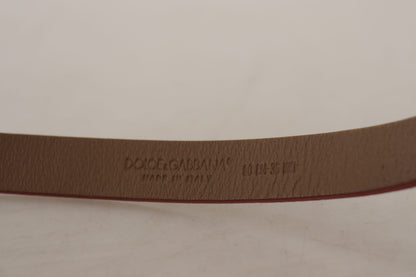 Ceinture à boucle en métal gravée du logo Dolce & Gabbana marron