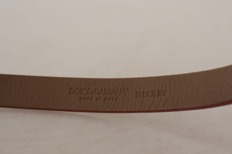 Dolce & Gabbana Ceinture en Cuir Marron avec Boucle Métallique Logo