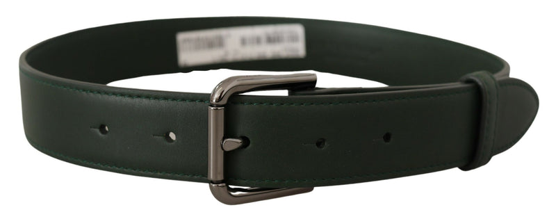 Dolce & Gabbana Ceinture en Cuir Vert Armée avec Boucle Métallique