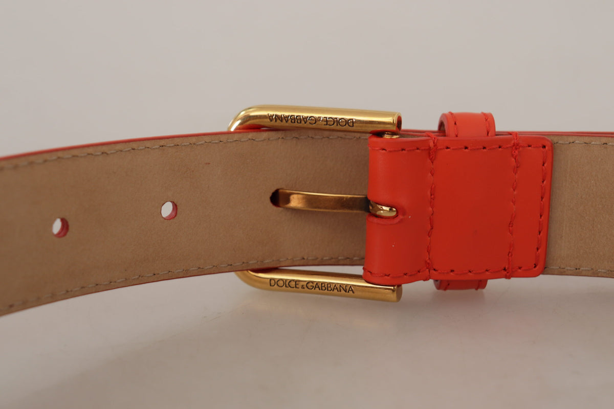 Dolce & Gabbana Orange Leather Devotion Heart Micro Bag Belt